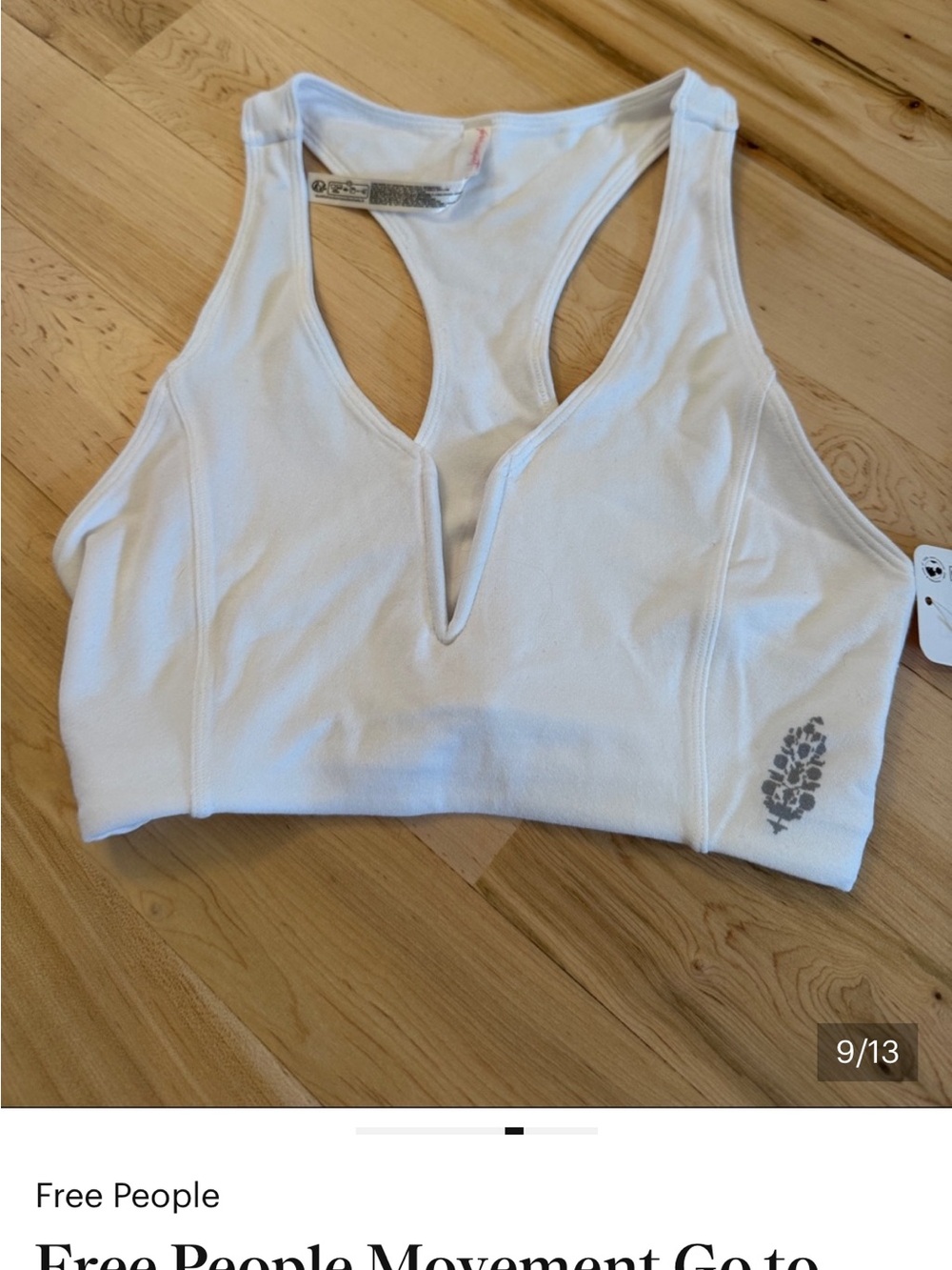 Free People White V-Notch Racerback Bralette